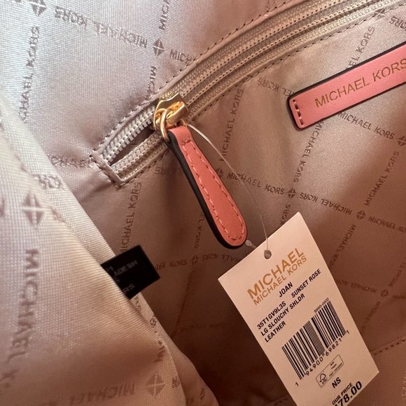 Michael Kors Joan Large Slouchy Hobo Shoulder Bag Sunset Rose Pink - Picture 9 of 10